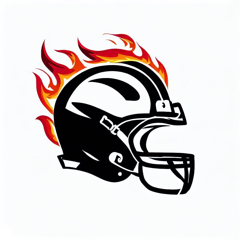 Football Helmet Fire Logo